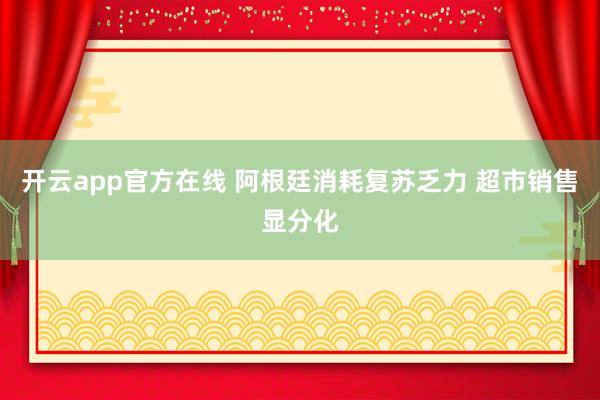 开云app官方在线 阿根廷消耗复苏乏力 超市销售显分化