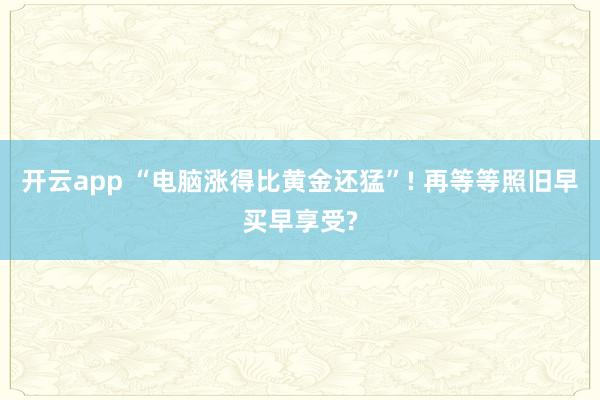 开云app “电脑涨得比黄金还猛”! 再等等照旧早买早享受?