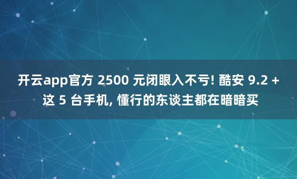 开云app官方 2500 元闭眼入不亏! 酷安 9.2 + 这 5 台手机, 懂行的东谈主都在暗暗买